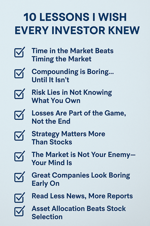 🧠 10 Lessons I Wish Every Investor Knew – Wisdom Backed by Data, Stories & Action
